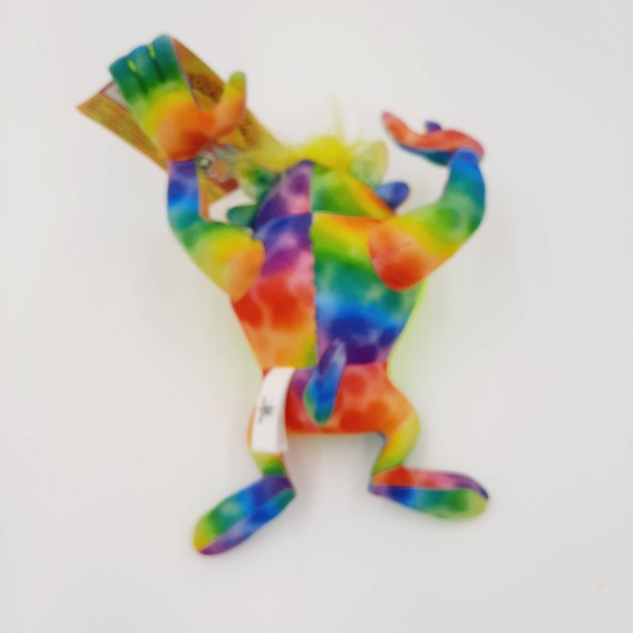 NWT 2016 Colorful Looney Tunes Tazmanian Devil Plush Tie Dye Rainbow Toy 8.5" - Picture 3 of 12